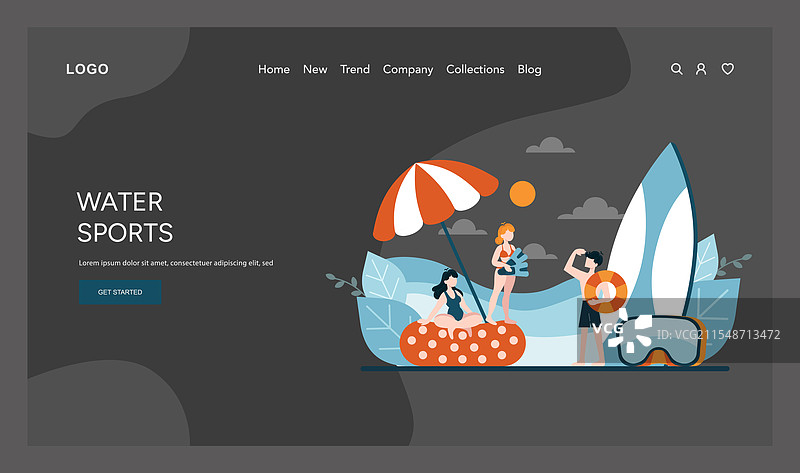 充满活力的人物参与海滩活动图片素材