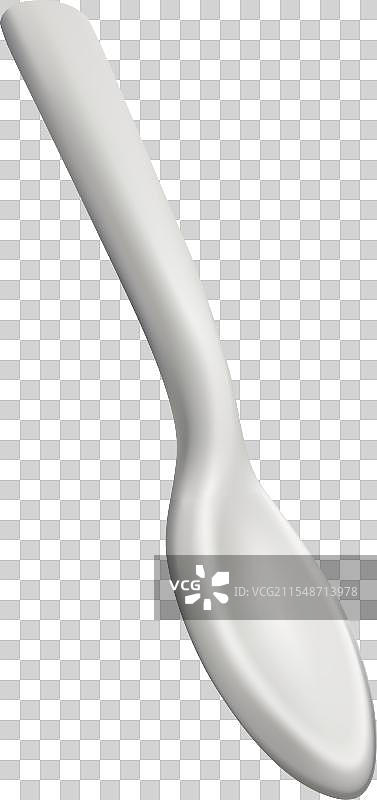 塑料或钢制勺子3D图标餐具图片素材