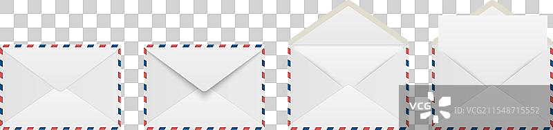 白色信封与折叠的空白信件图片素材