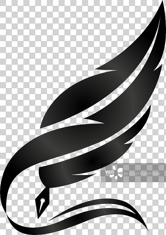 羽毛图标的字形风格设计模板图片素材