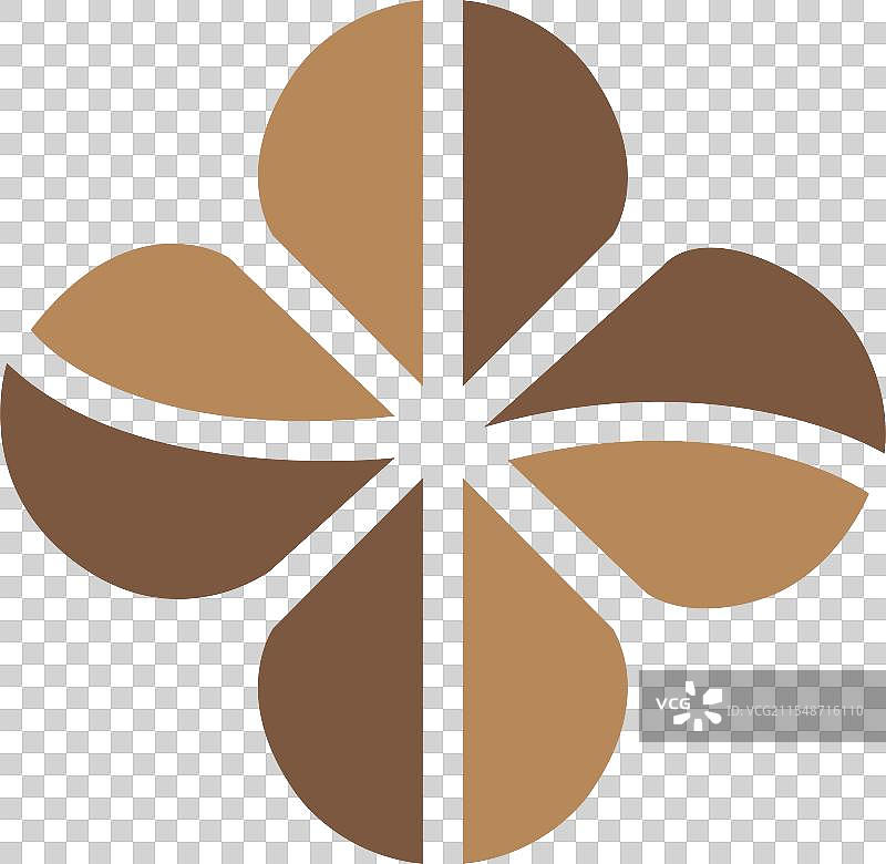 多边形形状的花卉图案图标或标志图片素材