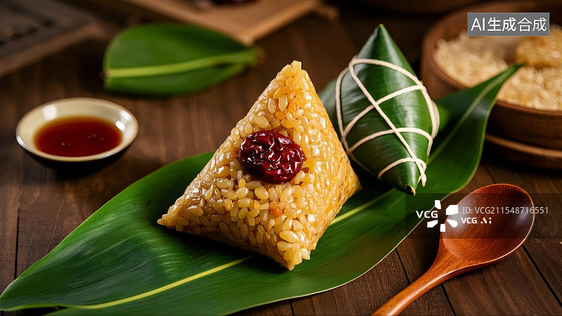 【AI数字艺术】端午节粽子，屈原，粽叶，粽子，端午节图片素材