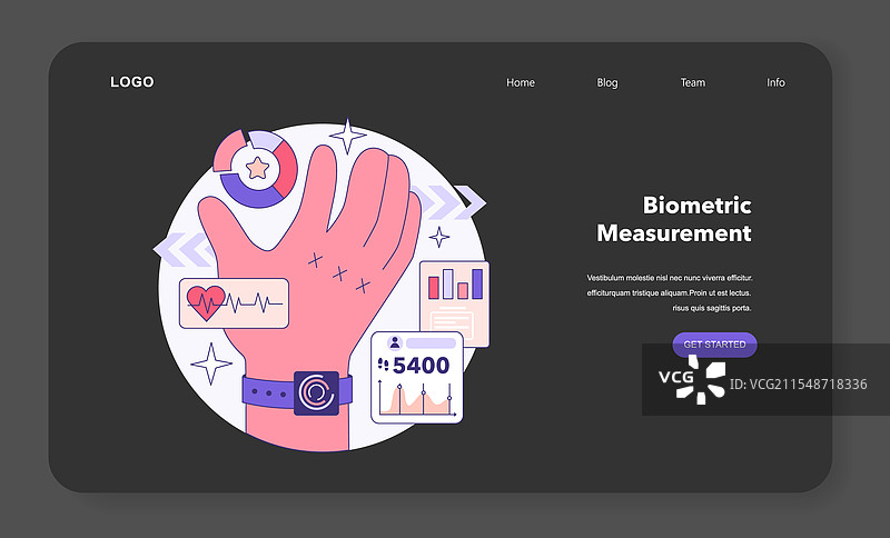 可穿戴技术夜间或暗模式网页横幅图片素材