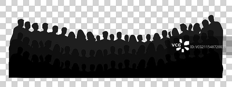 男女观众的头部轮廓图片素材