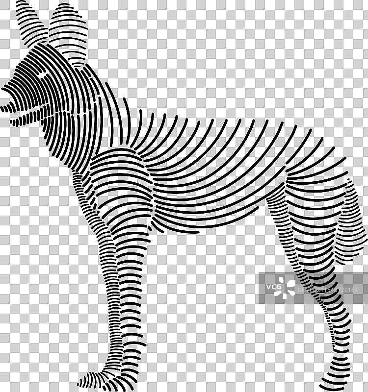 非洲野犬的简单线条艺术 3图片素材