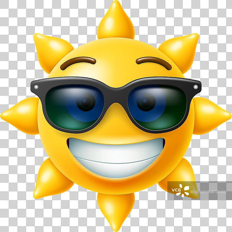 3D太阳表情符号，酷炫的阳光角色，戴着太阳镜图片素材