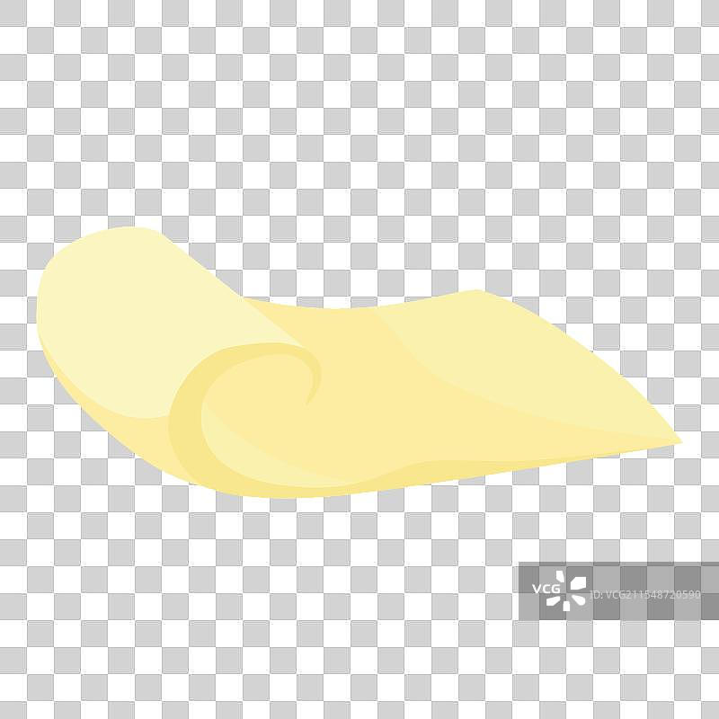 白色背景上孤立的黄色奶油黄油块图片素材