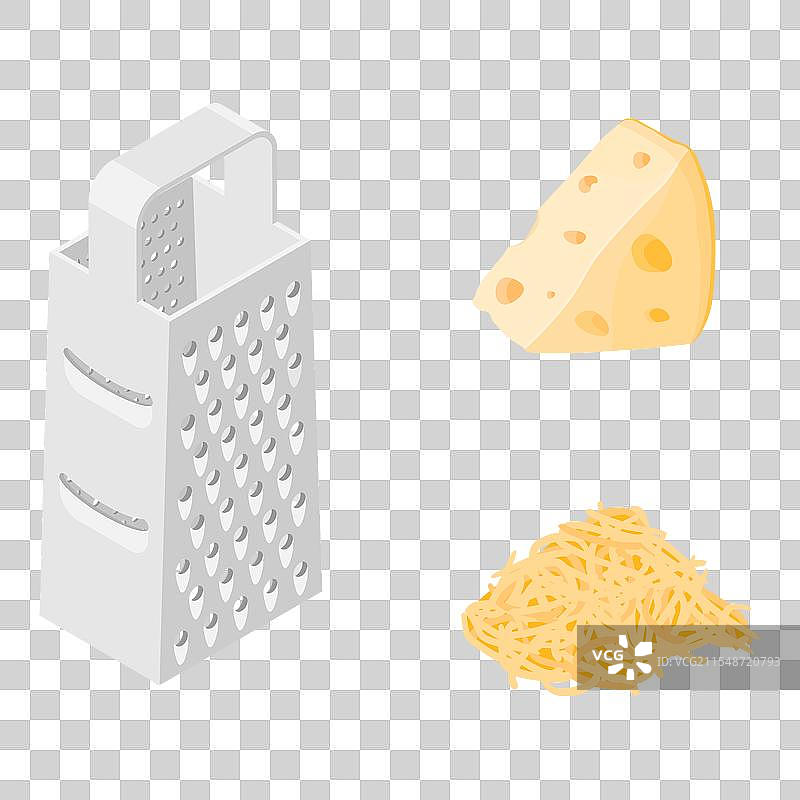 奶酪擦丝器、擦好的奶酪和一块奶酪图片素材