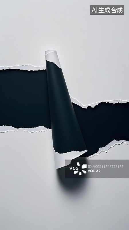 【AI数字艺术】纸张的破碎与重塑，解构主义的纸艺美学图片素材