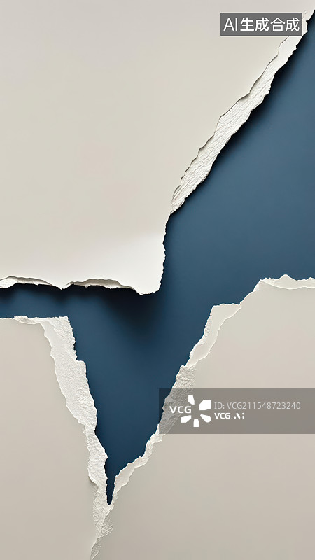 【AI数字艺术】纸张的破碎与重塑，解构主义的纸艺美学图片素材