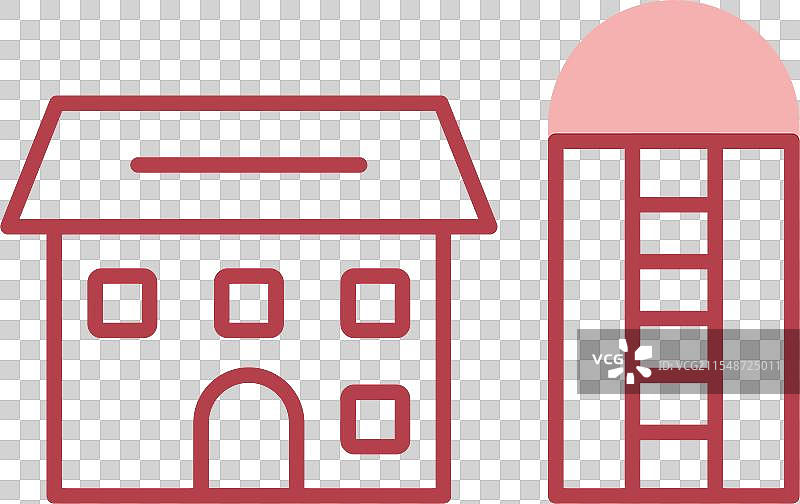 筒仓线填充图标图片素材