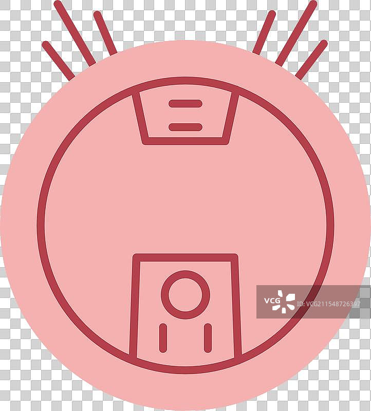 机器人吸尘器线条填充图标图片素材