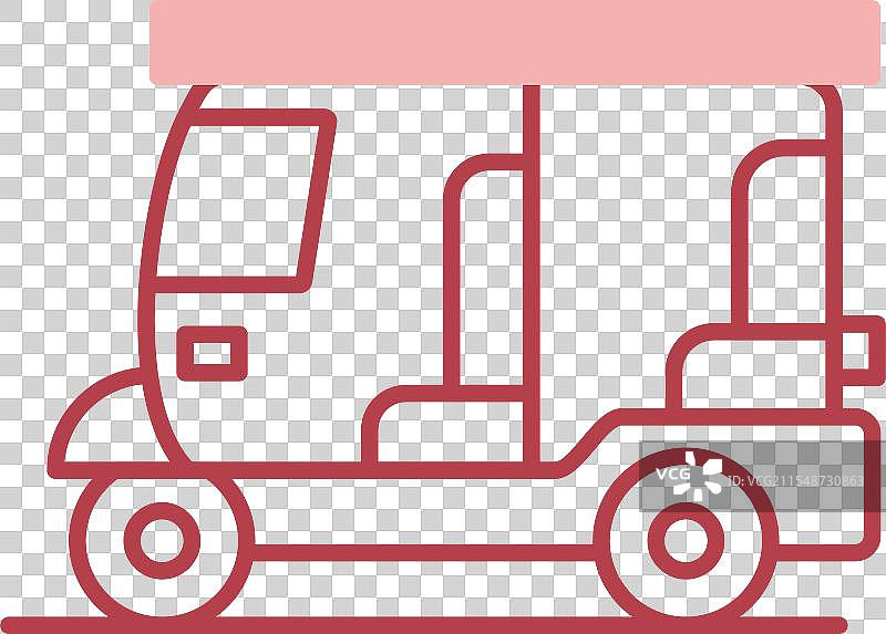 人力车线条填充图标图片素材