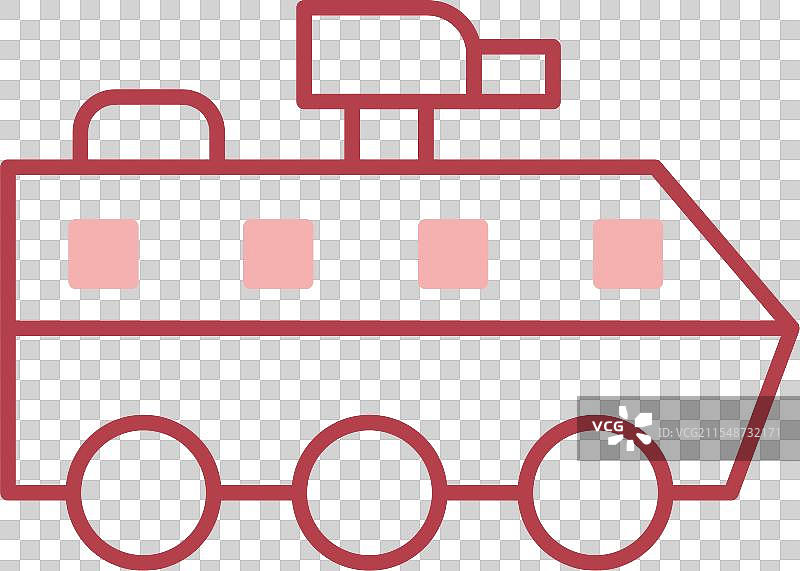 装甲车线条填充图标图片素材