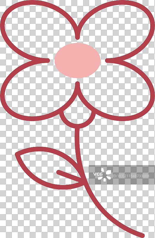 红花线条填充图标图片素材