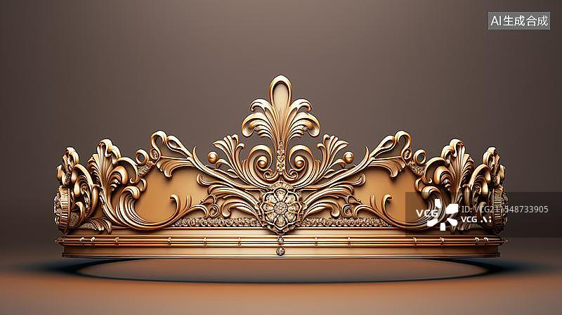 【AI数字艺术】璀璨夺目的金色皇冠  华丽皇冠的尊贵象征图片素材