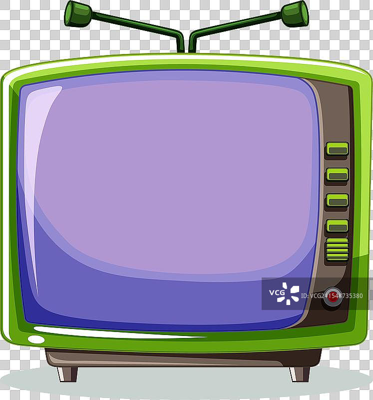 色彩斑斓的复古电视机，屏幕空白图片素材