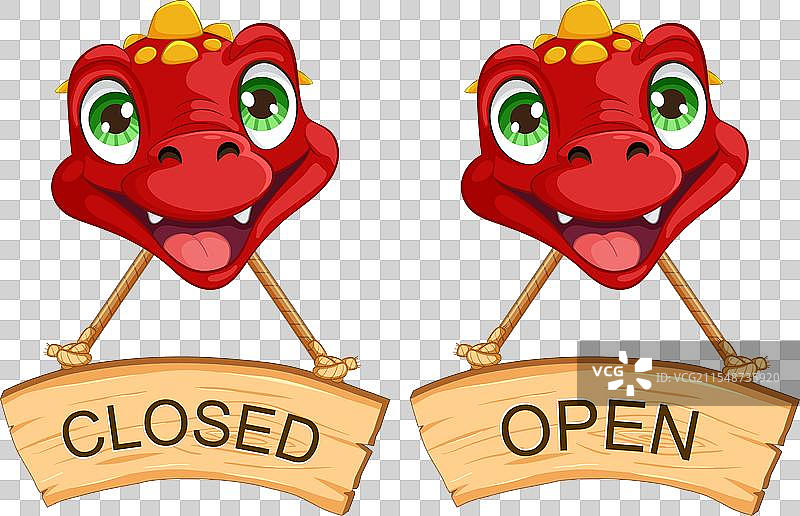 卡通龙与开关标志图片素材