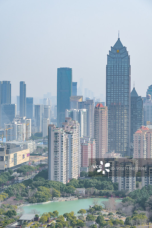 狮子山俯瞰苏州高新区狮山CBD图片素材