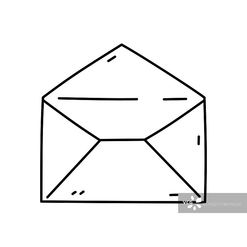打开的信封，背景为白色图片素材