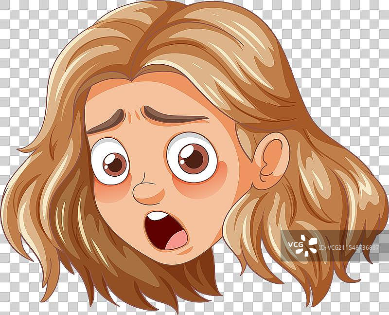 一个面露震惊的女孩图片素材