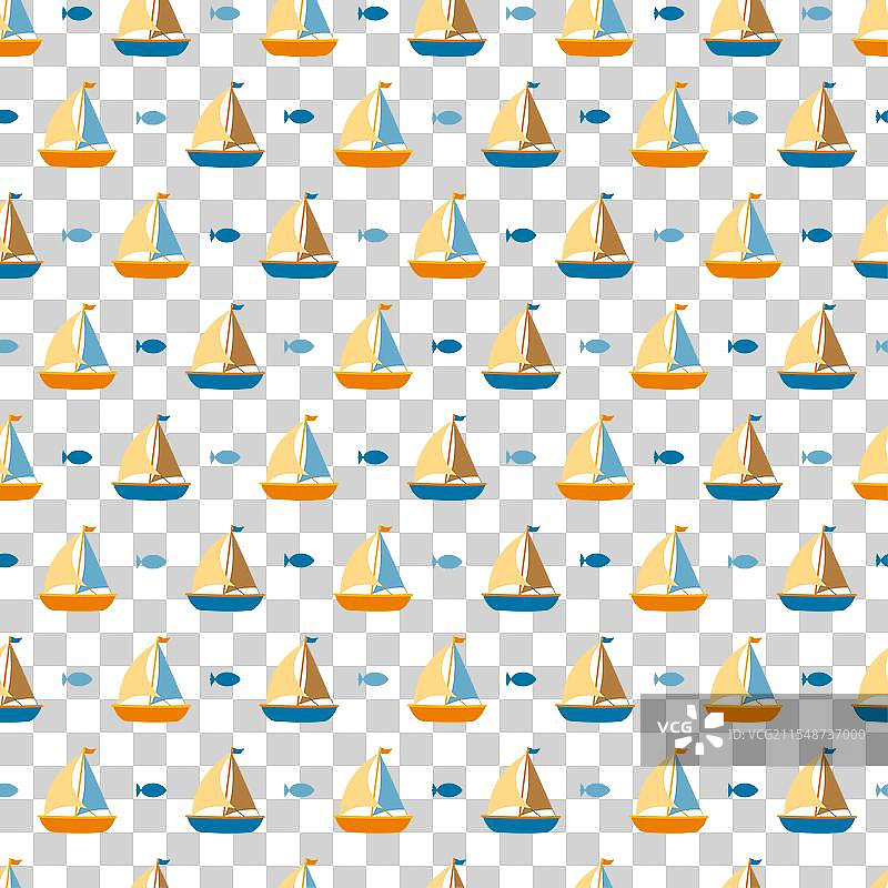 海洋航行游艇游行无缝场景图片素材