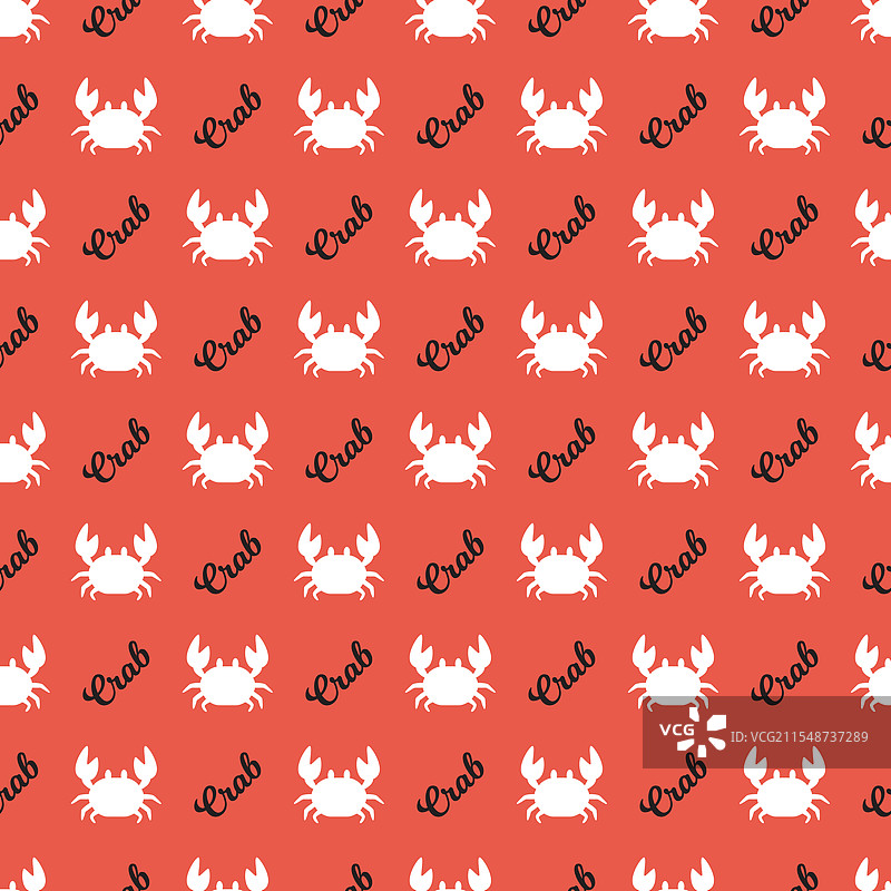 海洋红蟹的对称轮廓图案图片素材