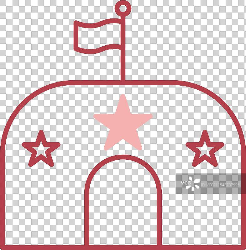 军事基地线填充图标图片素材