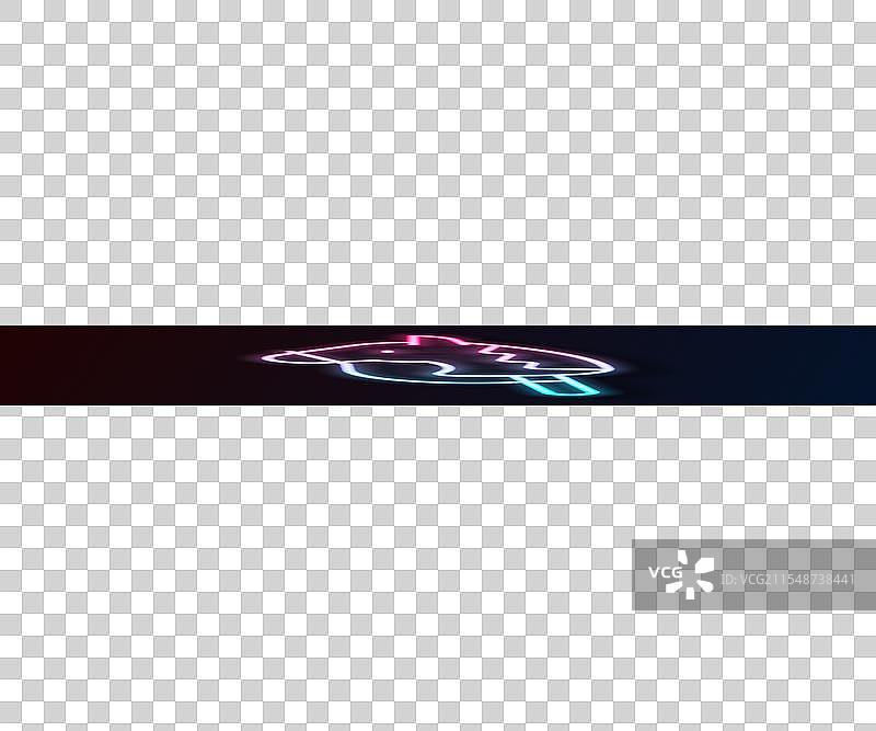 发光的霓虹线玩具马图标孤立在图片素材