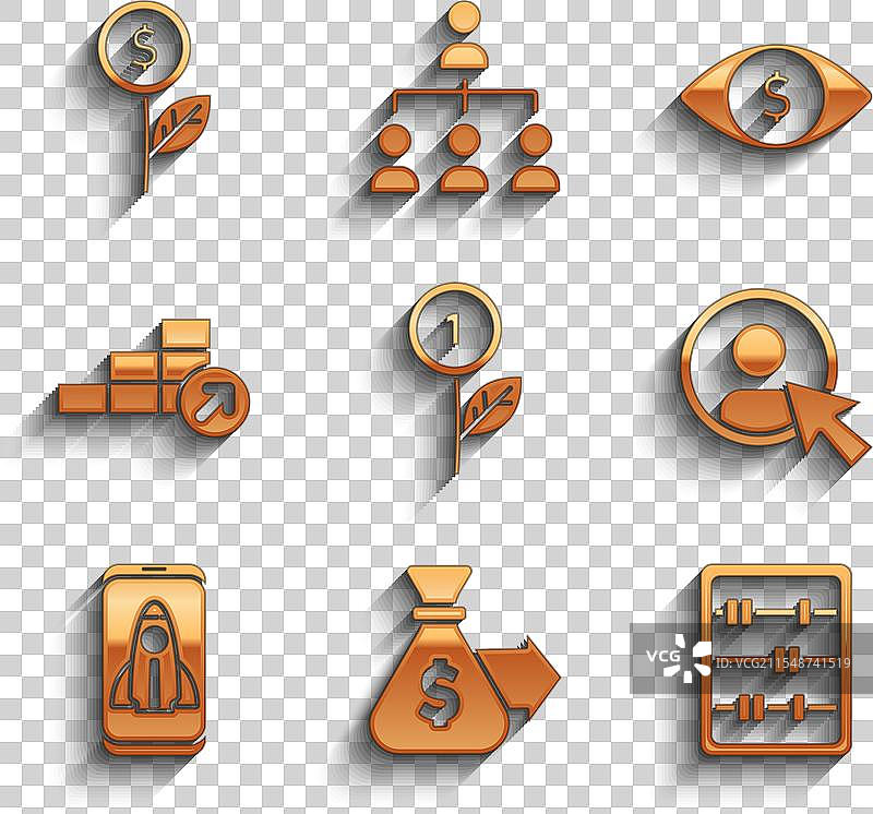 设置美元植物、钱袋、算盘，创建账户图片素材