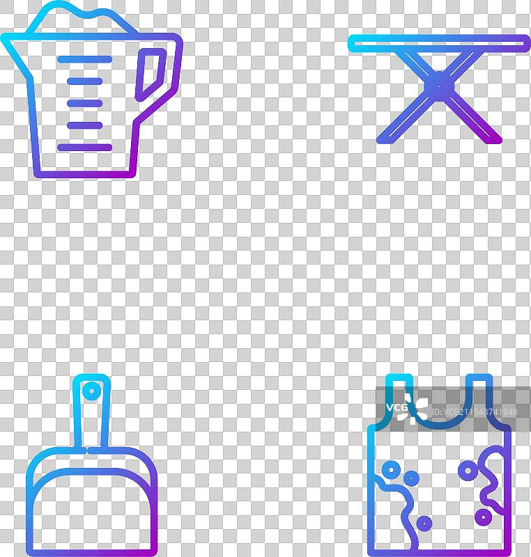 脏衣服、扫帚、洗衣粉和脏衣服的组合图片素材