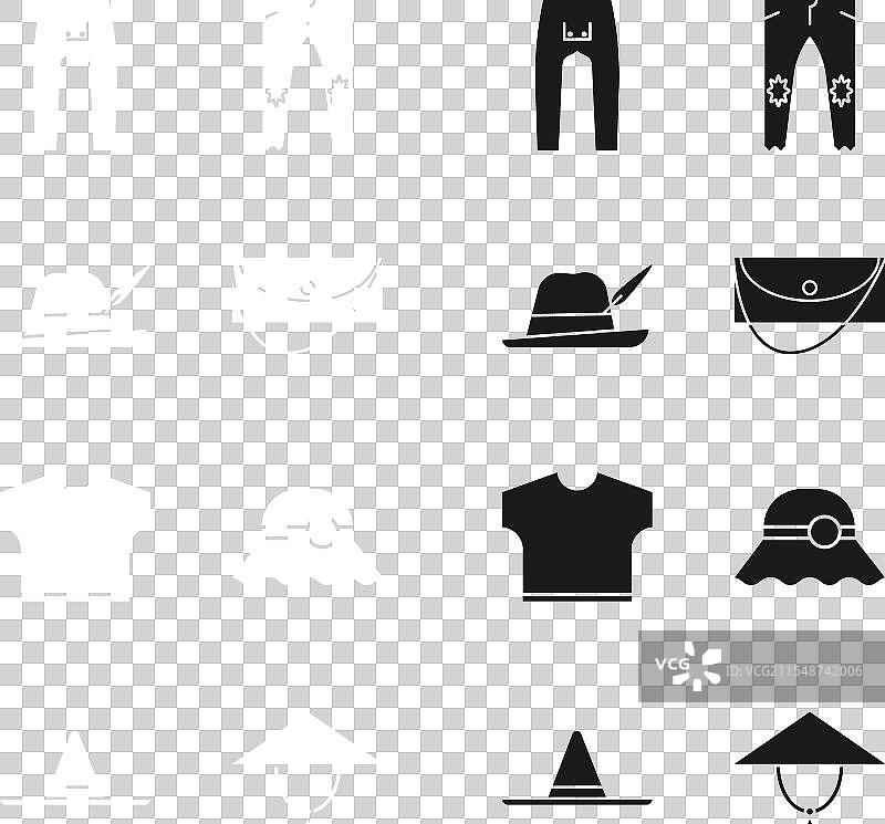 手拿包、啤酒节帽子、裤子、T恤图片素材