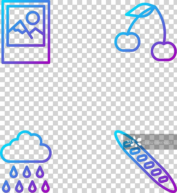 法式长棍面包在雨云下的线条图图片素材