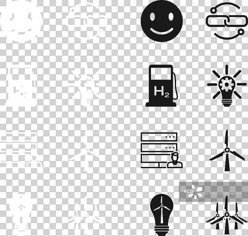 带齿轮的氢气充填站灯泡图片素材