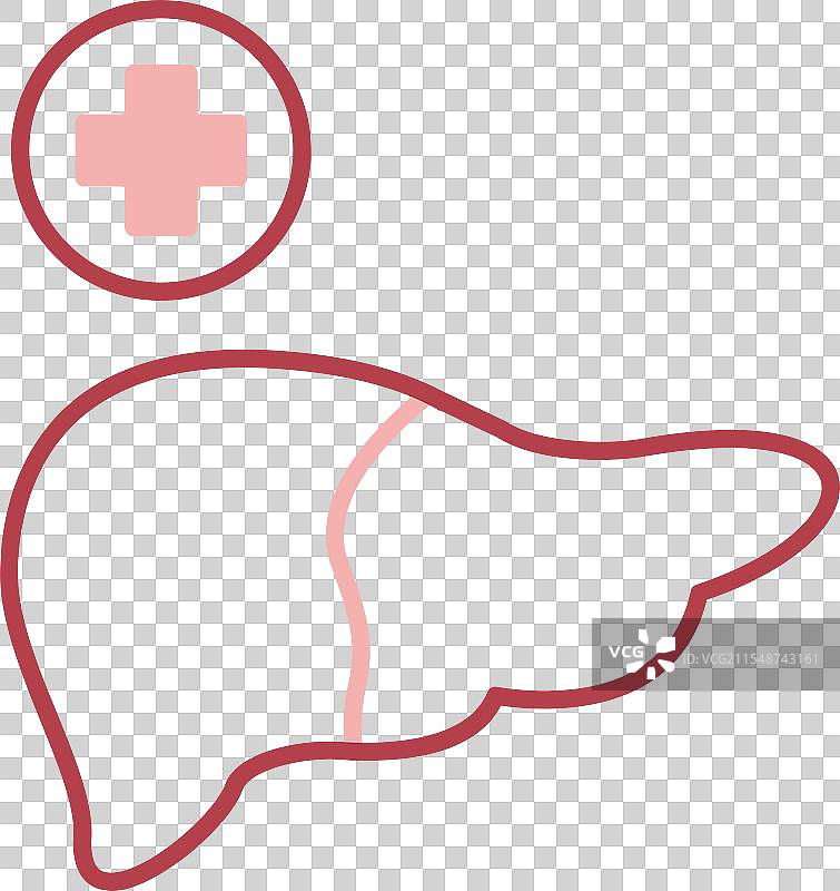 肝脏线条填充图标图片素材