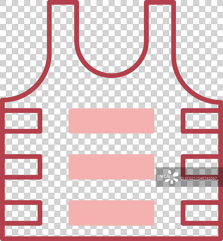 防弹背心线条填充图标图片素材