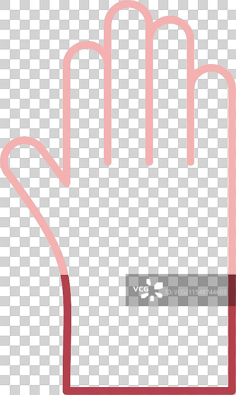 清洁手套线条填充图标图片素材