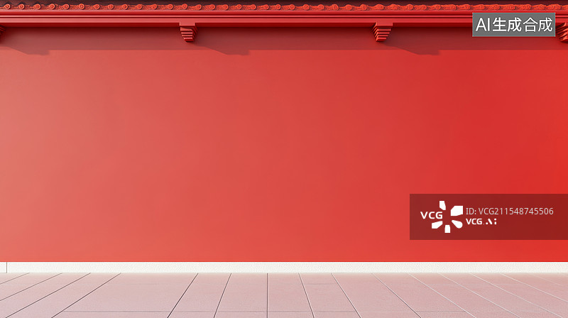 【AI数字艺术】国风红墙背景图片素材
