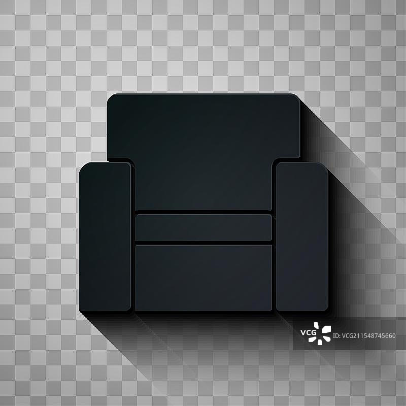 黑色背景上的剪纸电影椅图标图片素材