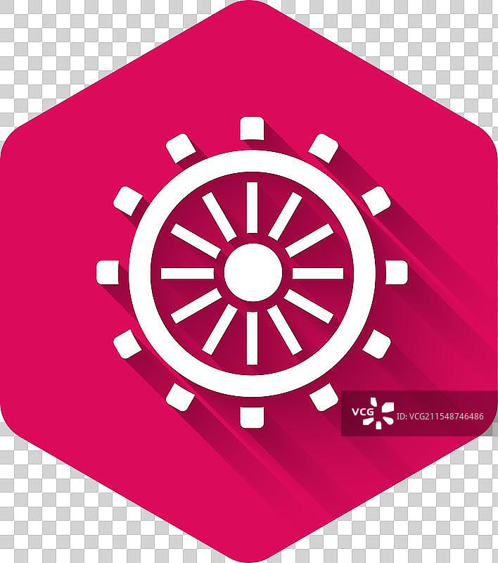 白色船舵图标，带长柄图片素材