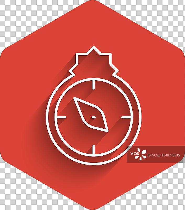 白色朝向图标，带有长阴影效果图片素材