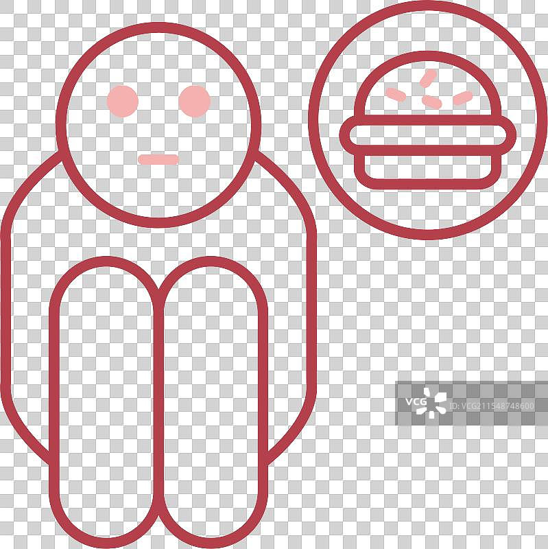 乞丐线填充图标图片素材