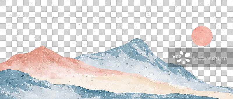 抽象的蓝色山脉风景图片素材