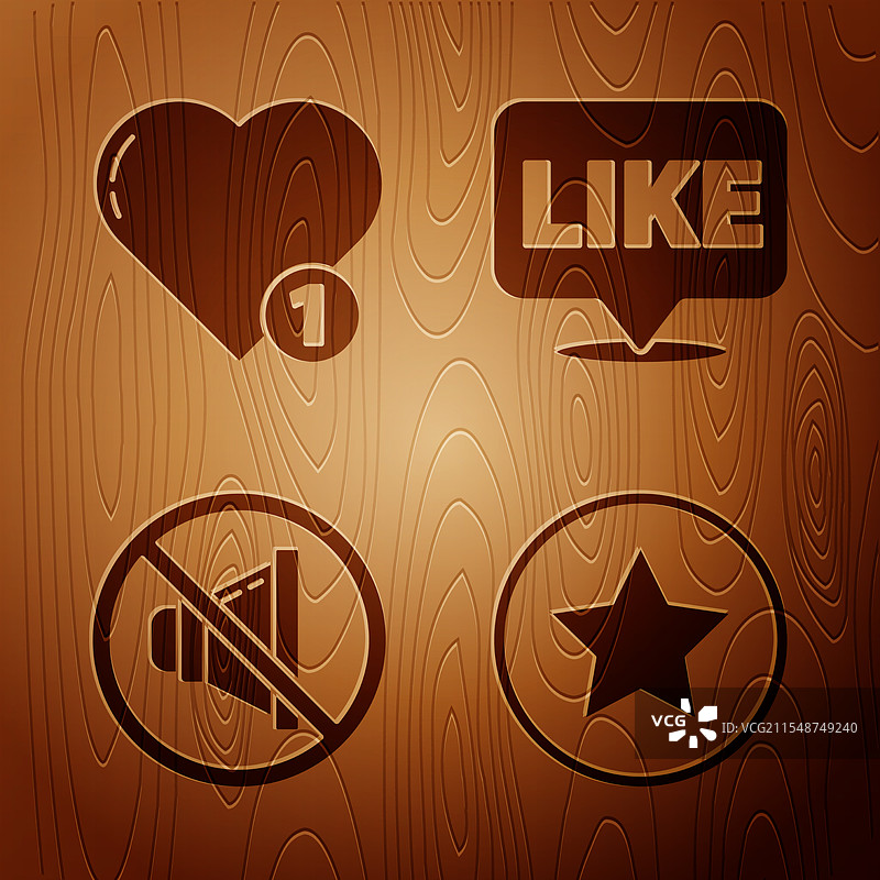 设置星星、喜欢和心形扬声器静音及喜欢图片素材