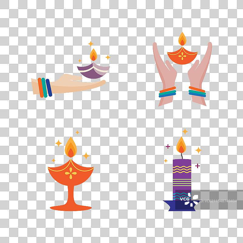 排灯节蜡烛图标图片素材