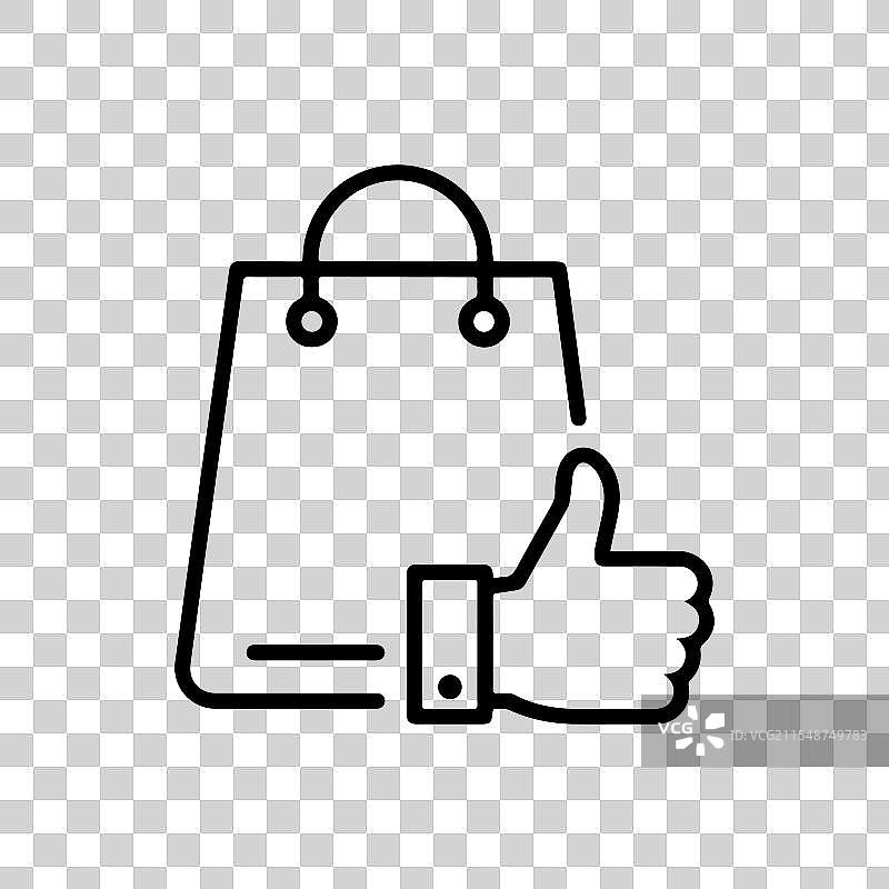 购物袋和点赞图标设计图片素材