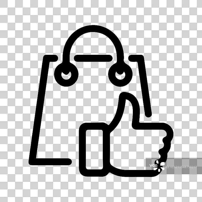 购物袋和点赞图标设计图片素材