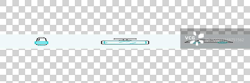 汽车火花塞和镜子图标的线条图形图片素材