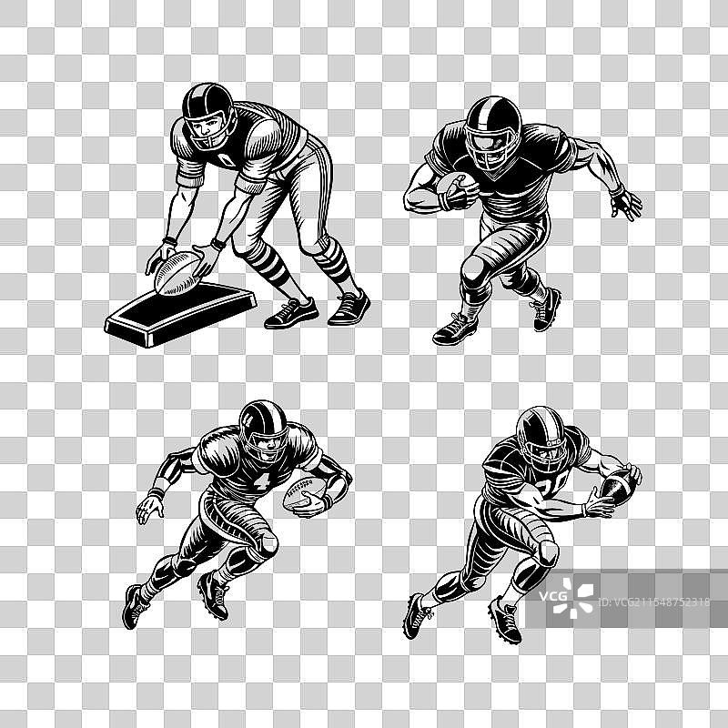 美国橄榄球运动员SVG图像包图片素材