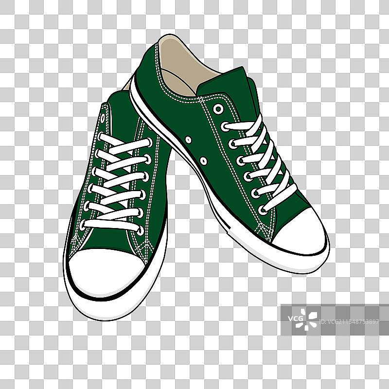 绿色低帮匡威鞋图片素材